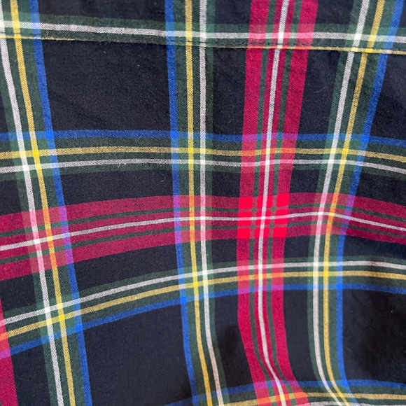 Abercrombie & Fitch Navy Red Plaid Sweetheart Strapless Fit & Flare Dress Size M - Picture 5 of 9